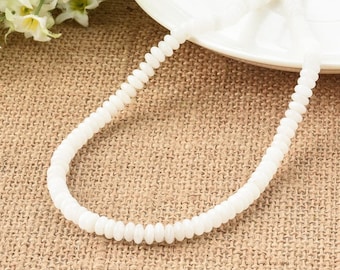 White Jade Rondelle Stone Beads 3*6mm Full Strand Wholesale