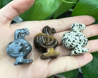 1.5" Dodo Carving Figurine, Mini Dodo Ornaments, Hand Carved Gemstone Bird, Dodo Gift, Home Decoration, Crystal Gift, Wholesale