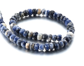 Blue Sodalite Perles Rondelles Fattées Perles Bleues Coldes 5 * 8mm Full Strand en gros