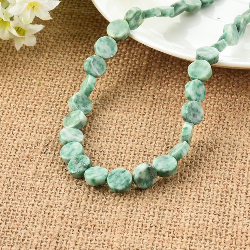 Green Spotted Round Flat Beads 10mm for DIY Jewelry Making Etsy