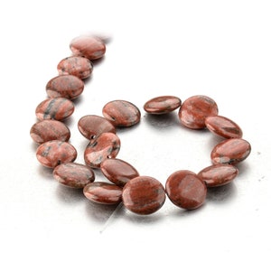 Red Jasper Circle Coin Button Round Flat Beads 18mm for DIY Jewelry Making