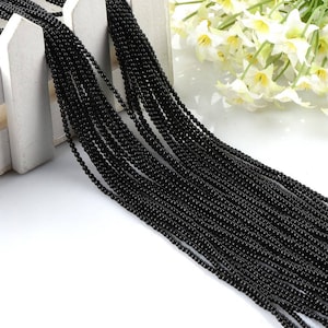 2mm / 3mm Smooth Round Black Obsidian Beads Wholesale