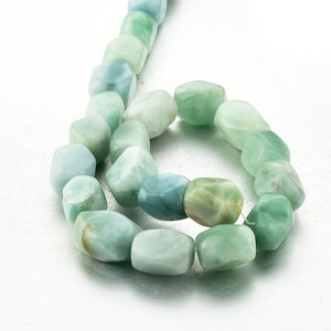 Blue Green Barrel Beads Irregular Nugget Beads 14*18mm