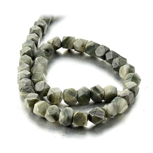 Green Barrel Beads Faceted Nugget Beads 8*8mm