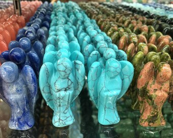 2" Crystal Angel Statue, Pocket Angel, Gemstone Angel Sculpture, Home Decoration, Peace and Love, Healing Crystal, Crystal Gift, Wholesale
