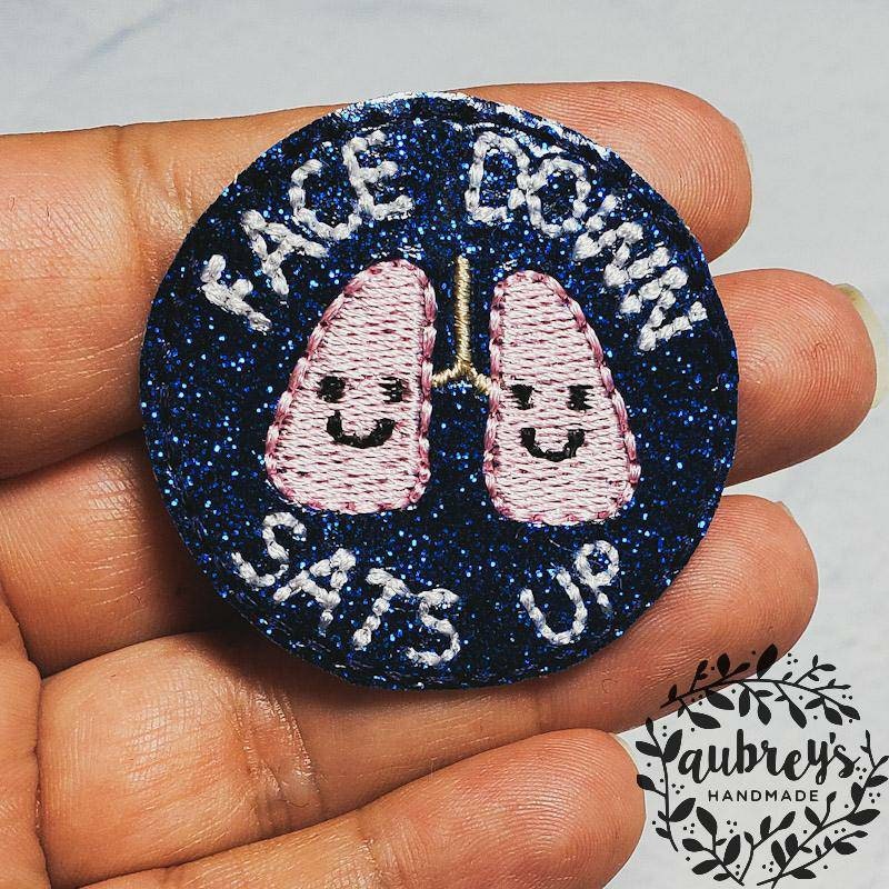 Face Down Sats up Badge Etsy