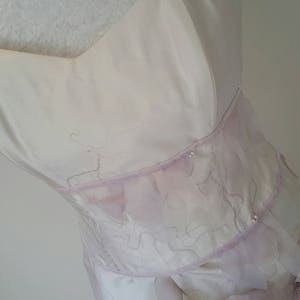 fairy wedding dress in ivory, pink, mauve silk, hand painted, customized image 6