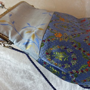 vintage brocade fabric and silk bag image 5