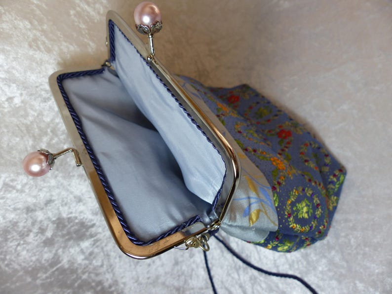 vintage brocade fabric and silk bag image 3