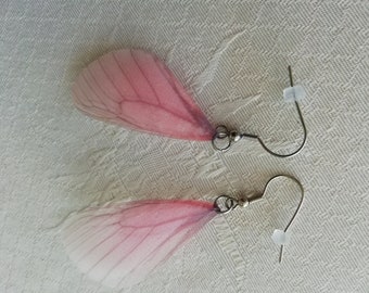 pink butterfly wings earrings