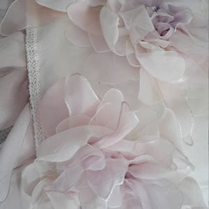 fairy wedding dress in ivory, pink, mauve silk, hand painted, customized image 7