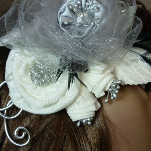 fleur pour broche mariée  ou accessoire cheveux