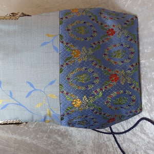 vintage brocade fabric and silk bag image 2