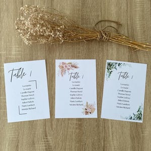 Modèles pour plans de table Mariage