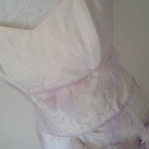 fairy wedding dress in ivory, pink, mauve silk, hand painted, customized image 3