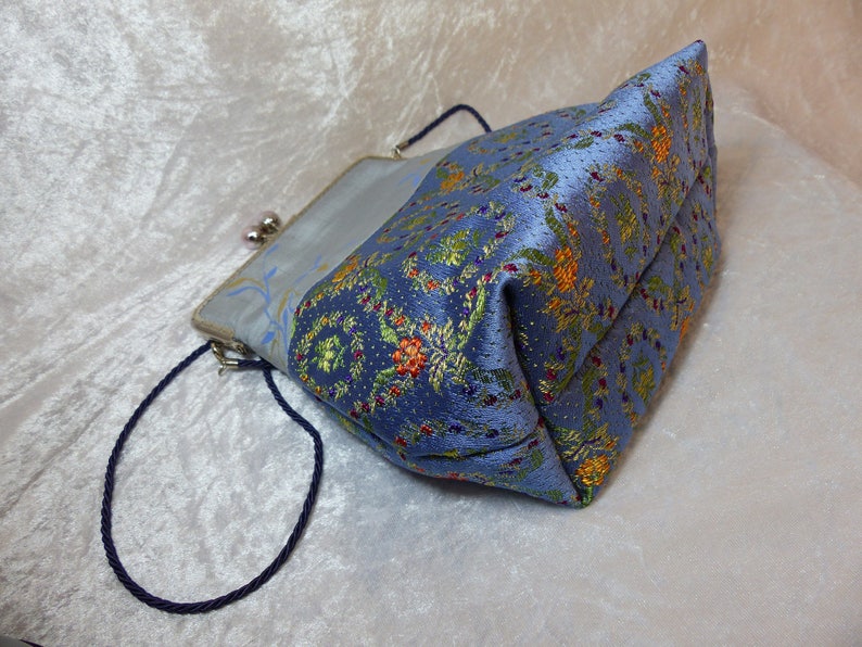 vintage brocade fabric and silk bag image 4