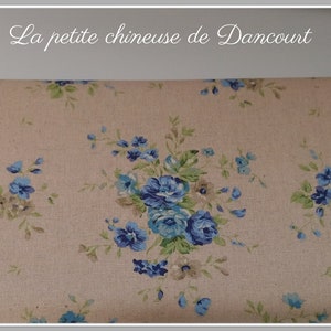Mixed fabrics blue flowers