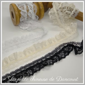 Ecru, white or black shabby nylon lace image 1