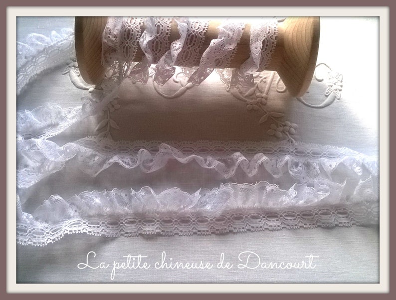 Dentelle shabby nylon écrue,blanche ou noire image 3