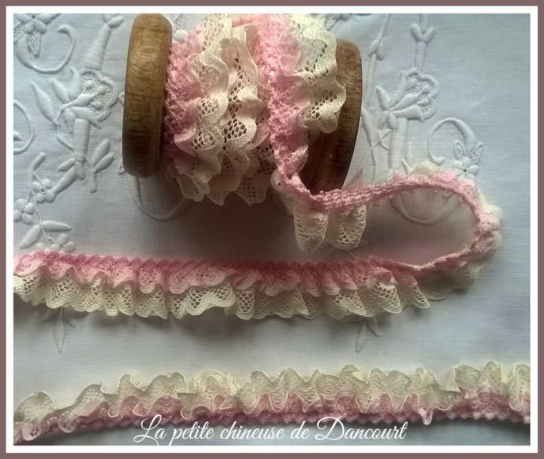 Dentelle Anna Ecru et rose