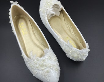 Ivory wedding shoes for bride, bridal shoes, Women Wedding Lace Shoes, Bridal Lace Shoe, Bridal Lace Flats, Women Flats, Ivory Wedding flats