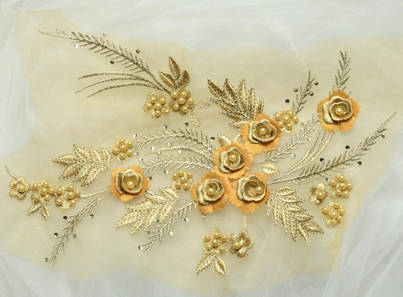 Pink Wedding Lace Applique Lace Motif Sequins Beaded Lace Etsy