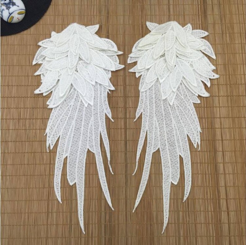 HUGE Angel Wings Patchblack Applique Patchpaillette Patch Etsy