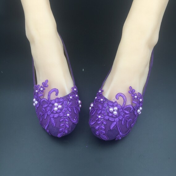 Purple flats for wedding sale