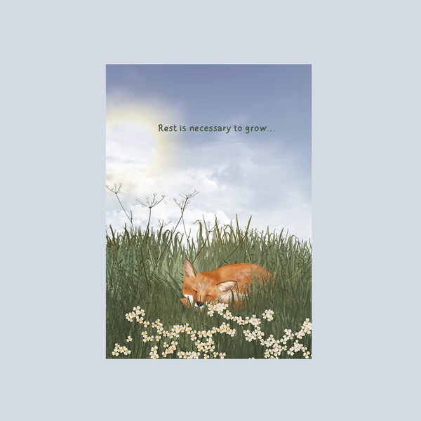 Postcard 'Rest is necessary to grow'