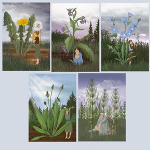 Jeu de cartes 'herb girls' partie 1 (5 cartes)