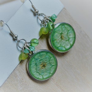 Green earrings Green silver earrings Dangling earrings Green pearl st patrick earrings
