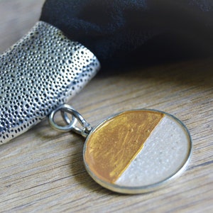 Jewel attached to a white gold scarf Jeweled silver scarf white mother-of-pearl gold Scarf hook large bail ring scarf pendant