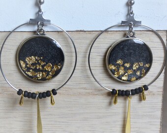 Black gold hoop earrings Black gold hoop earrings Black hoop earrings Black hoop earrings