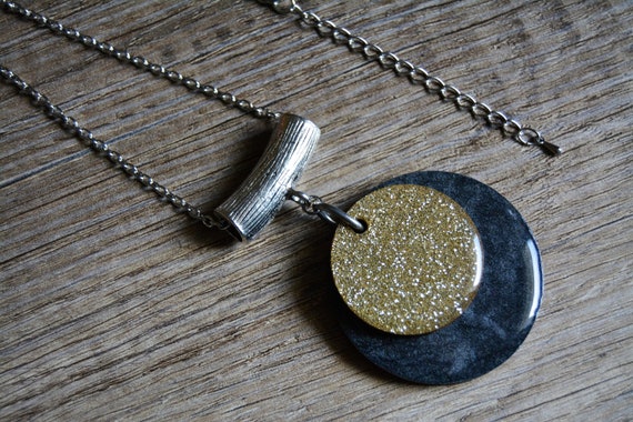 BLACK & GOLD GLITTER NECKLACE（BLACK & GOLD GLITTER NECKLACE 