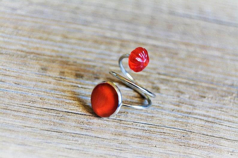 Red ring Red silver ring Red double ring Red onyx ring Red pearl ring