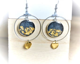 Black Gold Hoop Earrings Black Gold Hoop Earrings Black Hoop Earrings Black Hoop Earrings