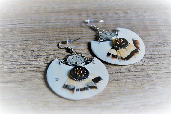 Mother Of Pearl Earrings Mother Of Pearl And Feather Earrings Etsy Canada