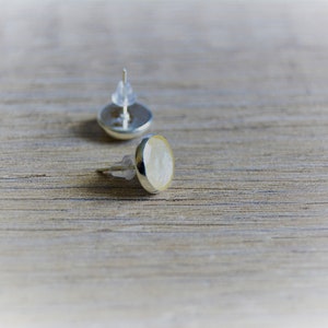 White earrings Small silver earrings cufflinks White mother of pearl earrings White mother of pearl round earrings