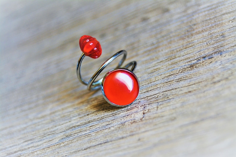 Red ring Red silver ring Red double ring Red onyx ring Red pearl ring