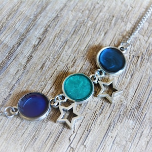 Ankle bracelet sea blue turquoise blue Anklet silver blue Ankle chain Anklet woman Ankle jewelry chain balls