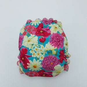 Baby Cloth Diaper Custom Size Cloth Diaper Windpro Bamboo Hybrid Fitted Washable Eco Baby Reusable Daisy Mum Poppy Turquoise Flower Floral