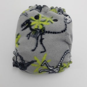 Cloth Diaper Baby One Size 8-35+lbs Night Heavy Wetter Snap Closure Eco Friendly Hybrid Fitted Bamboo Windpro Dinosaur Skeleton Super Soft