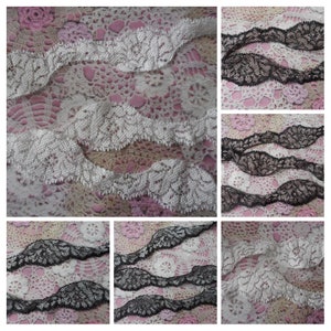 Dentelle blanche, dentelle noire, couture, lingerie, headband, shabby chic, dentelle au mètre, customisation, 3,00 cm de largeur