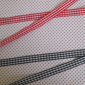 Nastro vichy, nastro a quadri, nastro in poliestere, nastro al metro, creazione di fiocchi, nastro bianco e nero, vestiti per neonati, fermagli per capelli, creazione di biglietti.