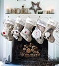 Personalised Christmas stocking embroidered, grey stocking, first christmas, personalised stocking, name stocking, christmas gift