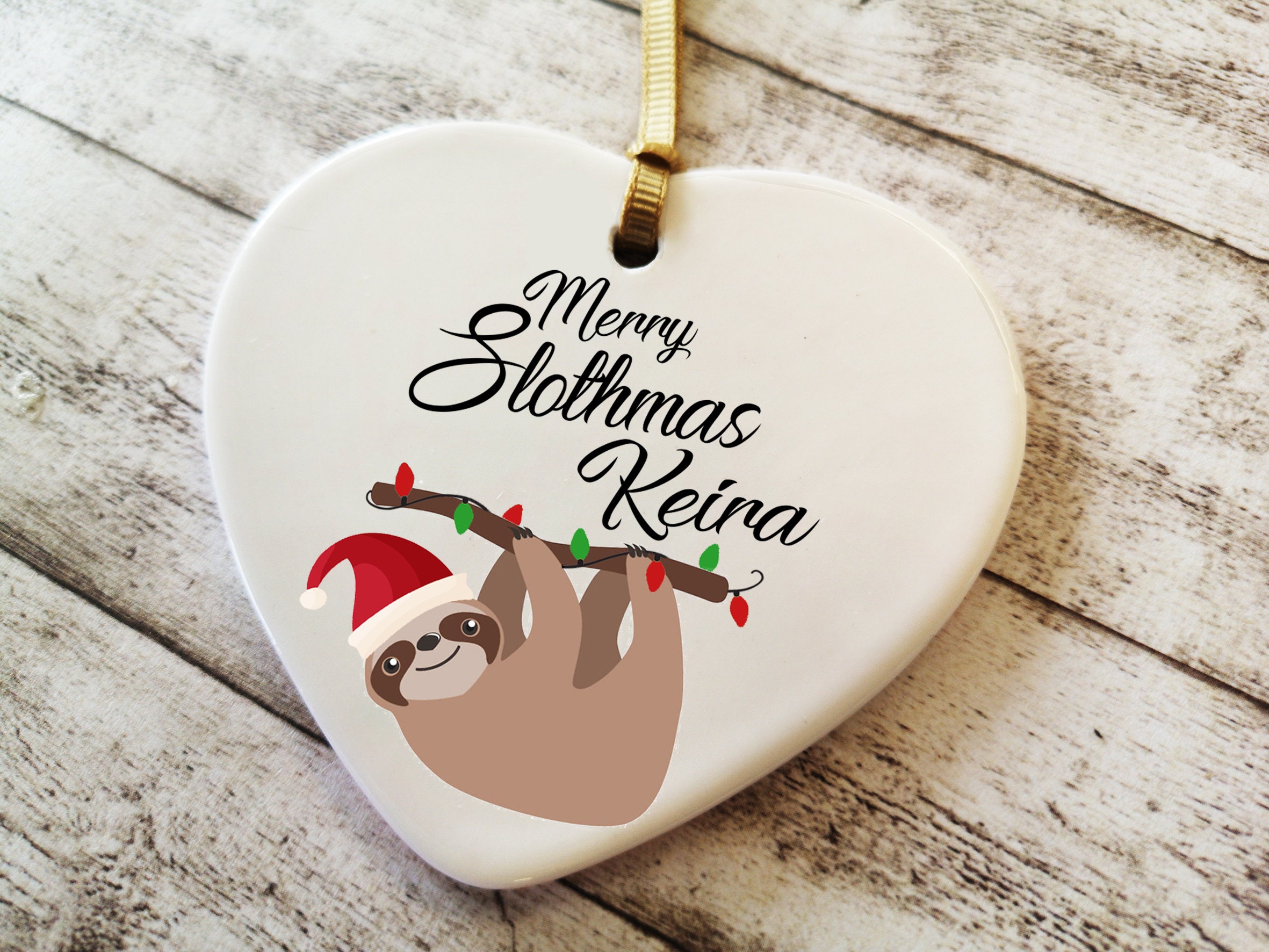 Personalised Sloth Christmas Bauble--Slothmas Ornaments