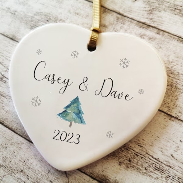 Personalised Couples Christmas Ornament with names , Holiday Decor, Christmas Gift Keepsake