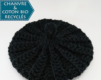 Tawashi washable zero waste sponge in hemp and organic cotton 12 cm black