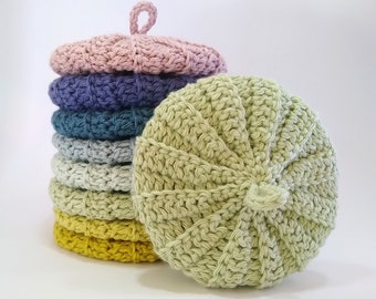 Tawashi éponge lavable zéro déchet en coton ou coton bio 10 cm couleurs nordiques