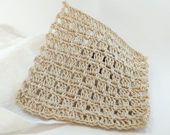 Zero waste washable hemp tawashi sponge dishcloth 14 cm
